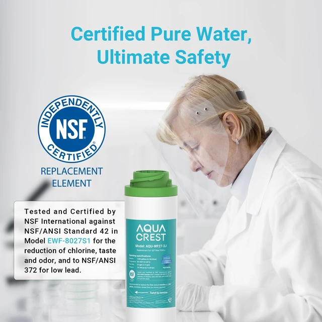 Alt view image 4 of 7 - AQUA CREST FQK2J Water Filter Replacement for GE FQK2J, FQK1K, 4 Pack,Compatible with GE GXK255TBN, NSF/ANSI 42 372 Certified, 1350 Gallons Dual Flow Drinking Water Replacement Filters
