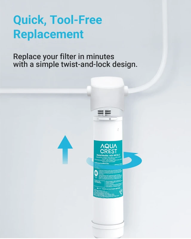 Alt view image 5 of 6 - AQUA CREST RC EZ 1 Water Filter Replacement for Culligan® RC-EZ-1, 2 Pack,Compatible with DuPont® Carbon 3000QT Filter, Culligan® US-EZ-1, RV-EZ-1, Brita® USF-201, USF-202, 3K Gallons