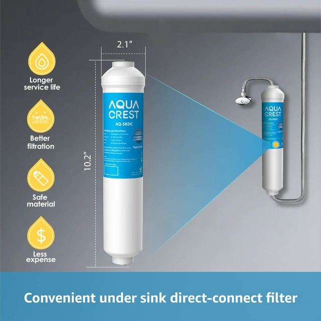 Alt view image 2 of 7 - AQUA CREST 5KDC Under Sink Water Filter System, Reduces PFAS, PFOA/PFOS, Chlorine, Direct Connect Under Sink Water Filter, NSF/ANSI Tested, 5K Gallons Ultra High Capacity