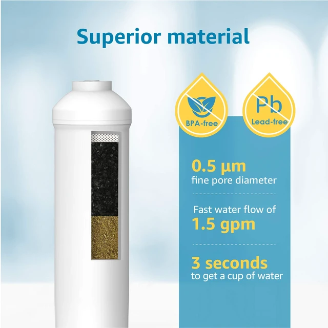 Alt view image 4 of 7 - AQUA CREST 5KDC Under Sink Water Filter System, Reduces PFAS, PFOA/PFOS, Chlorine, Direct Connect Under Sink Water Filter, NSF/ANSI Tested, 5K Gallons Ultra High Capacity