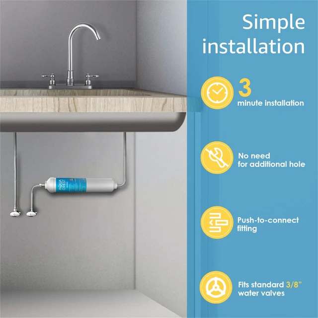 Alt view image 6 of 7 - AQUA CREST 5KDC Under Sink Water Filter System, Reduces PFAS, PFOA/PFOS, Chlorine, Direct Connect Under Sink Water Filter, NSF/ANSI Tested, 5K Gallons Ultra High Capacity