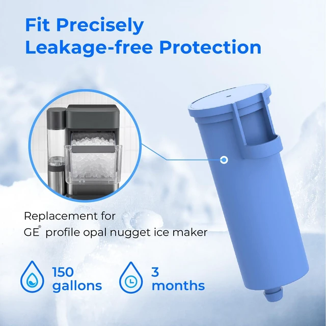 Alt view image 6 of 7 - Waterdrop C33-AS Water Filter Compatible with GE® Opal Ice Maker, 3 Pack,Replacement for GE® Profile Scale Inhibiting Filter, GE® Profile Opal Nugget Ice Maker, with Ring Pull