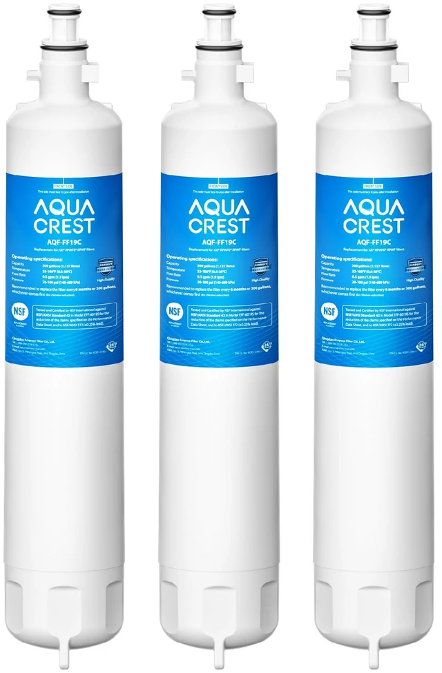 Main image of AQUA CREST AQF-FF19C Water Filter Replacement for GE® RPWFE®, 3 Pack,Replacement for GE® RPWF (with CHIP), GYE22HMKES, GYS22GMNES, GYE22HBLTS