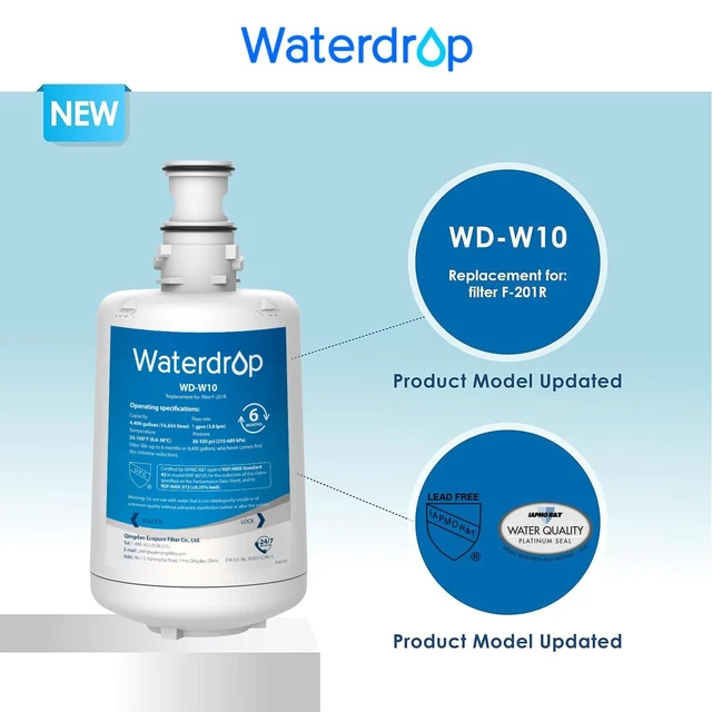 Alt view image 2 of 7 - Waterdrop F-201R Water Filter Replacement for InSinkErator® F-201R, 2 Pack,Compatible with InSinkErator® F-201, HWT-00, HOT100, HOT150® Instant Hot Water Dispenser System, NSF/ANSI 42, 4400 Gallons