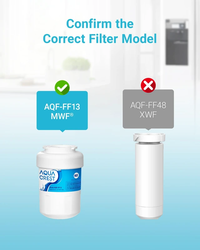 Alt view image 2 of 7 - AQUA CREST AQF-FF13 Water Filter, Replacement for GE® MWF®, 3 Pack,Replacement for SmartWater® MWFP, MWFP, MWFA, GWF, HDX FMG-1, GSE25GSHECSS, WFC1201, Kenmore® 9991, Refrigerator Water Filter