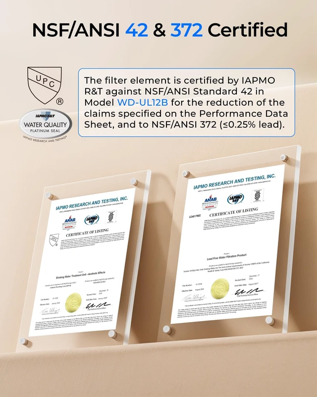 Alt view image 5 of 7 - Waterdrop UL12B Under Sink Water Filter, Upgraded for 10UB, Time Reminder, No Drill Required for Renters, with Brushed Nickel Faucet, Reduces Chlorine, Bad Taste & Odor, 1 Year (Filter: FUL12)