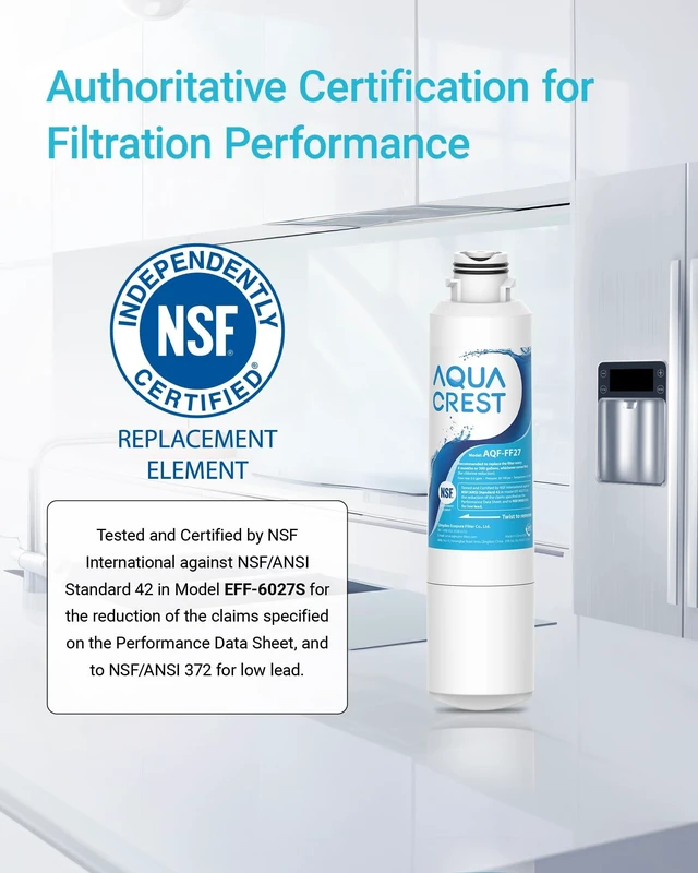 Alt view image 3 of 7 - AQUA CREST AQF-FF27 Replacement for Samsung HAF-CIN/EXP Water Filter 4 Pack,Replacement for DA29-00020B, RF28HMEDBSR, RF263BEAESR, RF4287HARS, HAF-CIN, DA97-08006A, 46-9101, Refrigerator Water Filter
