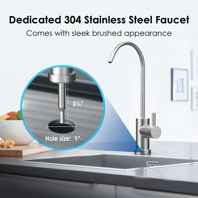 Alt view image 4 of 7 - Waterdrop 10UB-B Under Sink Water Filter System with Dedicated Black Faucet, Reduces PFAS, PFOA/PFOS, Lead, Chlorine, Bad Taste & Odor, Under Sink Water Filter, NSF/ANSI 42 Certified, 1 Year