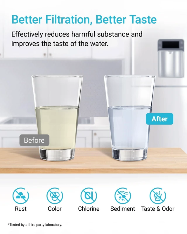 Alt view image 4 of 7 - AQUA CREST AQF-FF27 Replacement for Samsung HAF-CIN/EXP Water Filter 4 Pack,Replacement for DA29-00020B, RF28HMEDBSR, RF263BEAESR, RF4287HARS, HAF-CIN, DA97-08006A, 46-9101, Refrigerator Water Filter