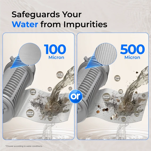 Alt view image 3 of 7 - Waterdrop RPFK15 Spin Down Sediment Filter, 100 Micron+500 Micron,Backwash Whole House Water Filter System for City/Well Water, 1" MNPT + 3/4" FNPT + 3/4" MNPT, Traps Sand, BPA Free