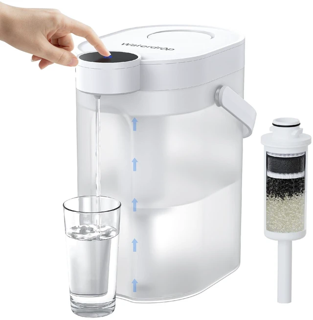 Main image of Waterdrop ED06W Electric Insant Water Filter Pitcher, 17-Cup, White,FreshTaste Rechargeable Pitcher, Countertop Purifier, Reduce Chlorine, Lead, Copper, Purify, Soften Water, Does not Lower TDS
