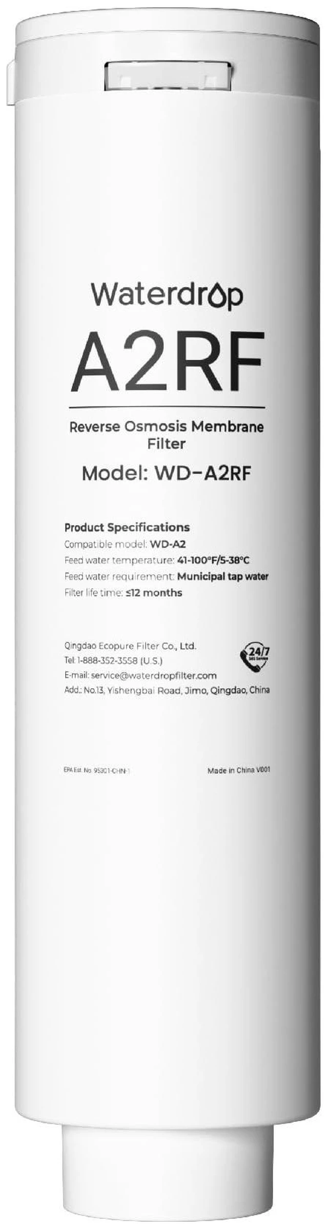 Main image of Waterdrop A2RF Filter, Replacement for A2 RO System, 12-Month Lifetime,Countertop Reverse Osmosis Filter, Enhanced Filtration, Long Filter Lifespan, Easy and Quick Filter Replacement