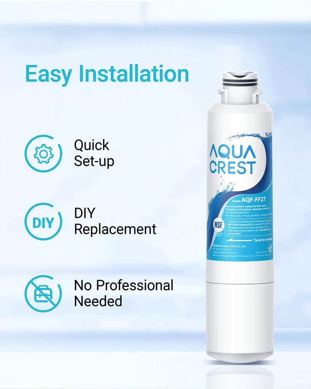 Alt view image 6 of 7 - AQUA CREST AQF-FF27 Replacement for Samsung HAF-CIN/EXP Water Filter 4 Pack,Replacement for DA29-00020B, RF28HMEDBSR, RF263BEAESR, RF4287HARS, HAF-CIN, DA97-08006A, 46-9101, Refrigerator Water Filter