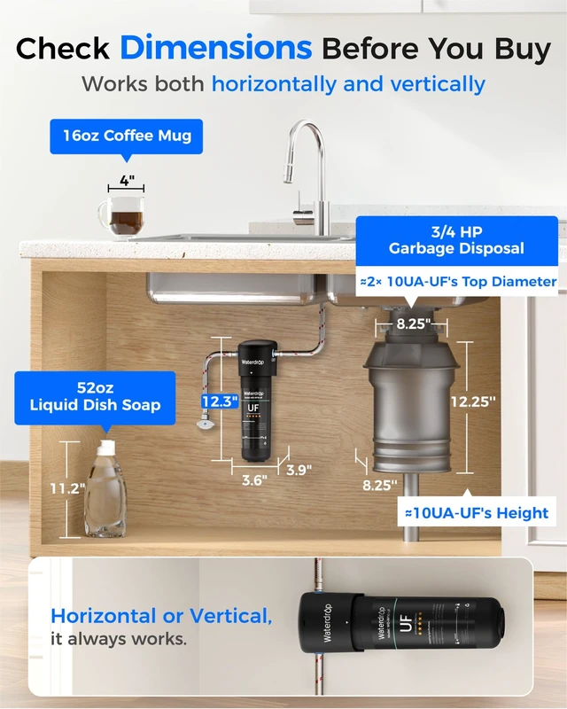 Alt view image 5 of 7 - Waterdrop 10UA-UF 0.01 m Ultra Filtration Under Sink Water Filter System,Reduces Lead, Chlorine, Bad Taste & Odor, Connects Directly to Your Faucet, 1 Year