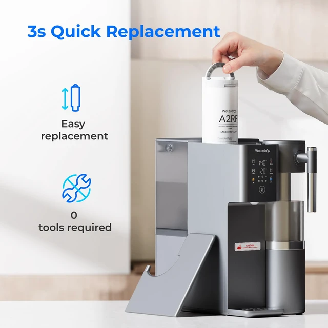Alt view image 6 of 7 - Waterdrop A2RF Filter, Replacement for A2 RO System, 12-Month Lifetime,Countertop Reverse Osmosis Filter, Enhanced Filtration, Long Filter Lifespan, Easy and Quick Filter Replacement