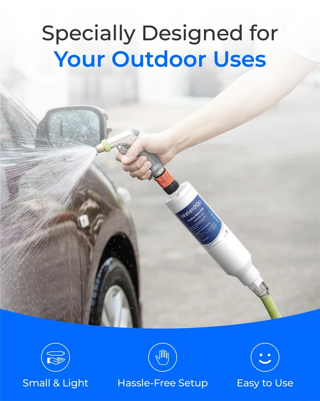 Alt view image 6 of 7 - Waterdrop Hard Water Filter for Hose Car Wash, Reduces Hard Water Spots,Softens Water, Designed for Car Washing, Window & Yard Cleaning, with 2 Flexible Hose Protectors, 4 Pack
