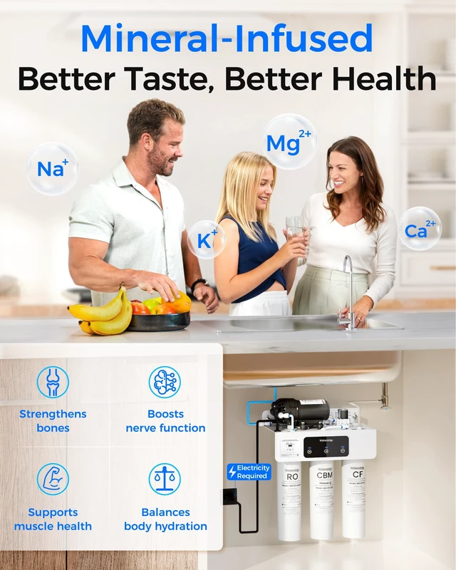 Alt view image 5 of 7 - Waterdrop T3-M Remineralization Reverse Osmosis Water Filter, 450 GPD, NSF/ANSI 372 Certified, 9-Stage Tankless RO System, Tankless RO Water Filtration System, 2:1 Pure to Drain, Plug-in Required