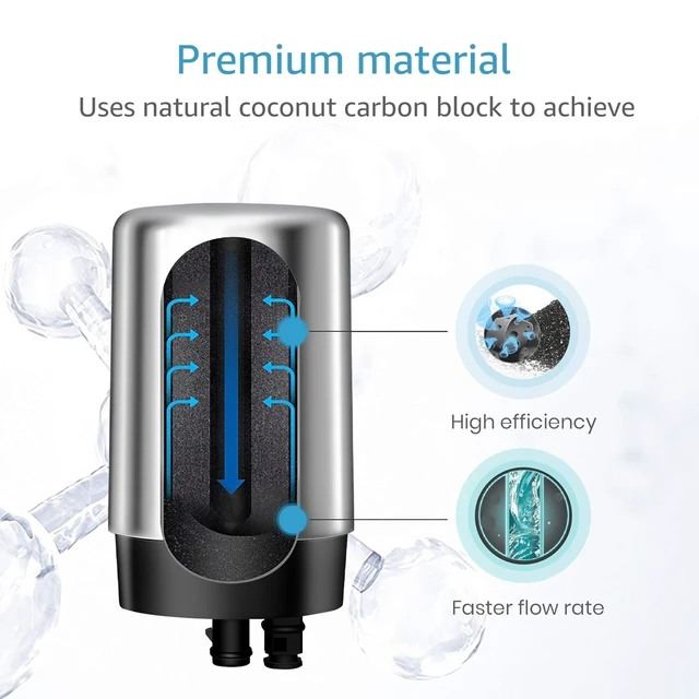 Alt view image 3 of 7 - AQUA CREST Faucet Water Filter, Replacement for Brita® Filter, Brita® 36311 On Tap Water Filtration System, FR-200, FF-100, 100 Gallons, Chrome (3 Packs)
