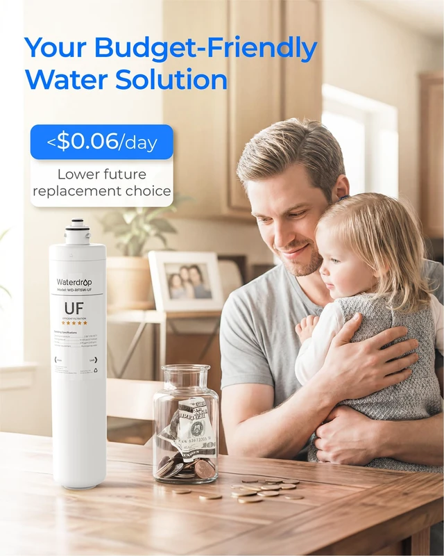 Alt view image 6 of 7 - Waterdrop RF15W-UF Water Filter Replacement for Waterdrop 15UAW-UF/15UBW-UF,0.01 m Under Sink Water Filter, Reduces Lead, Chlorine, Bad Taste & Odor, 2 Years