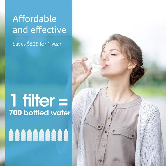 Alt view image 6 of 7 - AQUA CREST Faucet Water Filter, Replacement for Brita® Filter, Brita® 36311 On Tap Water Filtration System, FR-200, FF-100, 100 Gallons, Chrome (3 Packs)
