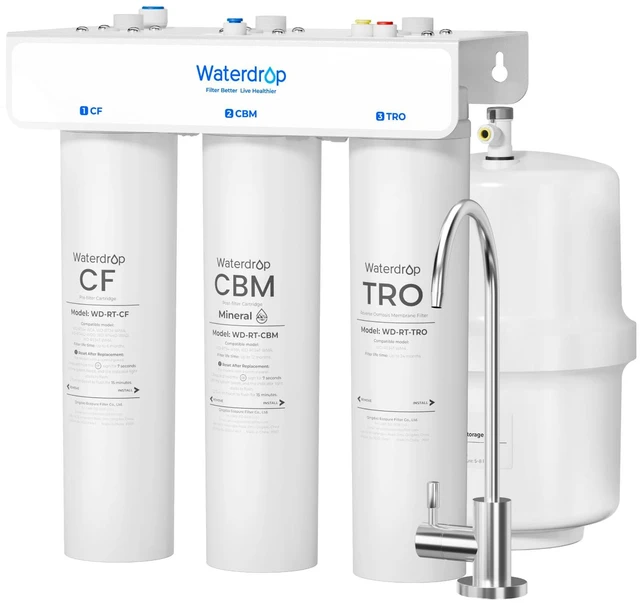 Main image of Waterdrop T3-T Remineralization Reverse Osmosis System, 220 GPD Faster Flow,No Power Needed, 7-Stage Filtration RO Water Filter, SGS Tested referred to NSF/ANSI 58, 2:1 Pure to Drain, Easy Installatio