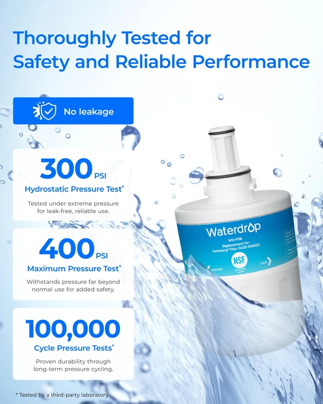 Alt view image 7 of 7 - Waterdrop WD-F11B Replacement for Samsung® DA29-00003G Water Filter, 3 Pack,Replacement for Samsung® DA29-00003B, DA29-00003A, Aqua-Pure Plus, HAFCU1, RFG237AARS, FMS-1, WSS-1 Refrigerator Water Filte