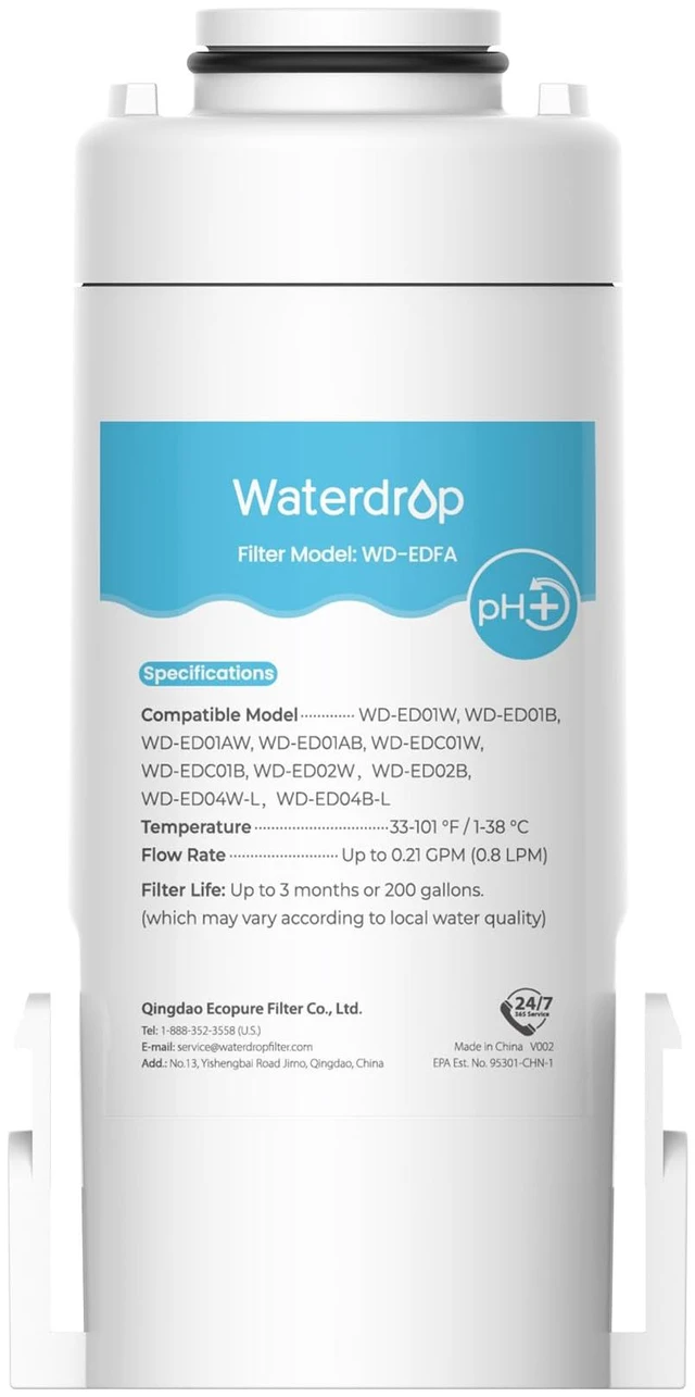 Main image of Waterdrop EDFA Alkaline Water Filter Replacement for ED01AW/ED01AB, 1 Pack,For Waterdrop ED01/ED02/ED04 Rechargeable Electric Pitchers, Improves pH, Lasts 3 Months or 200 Gallons