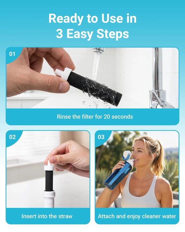 Alt view image 6 of 7 - AQUA CREST Water Bottle Filter Replacement for Brita® BB06,Compatible with Brita® Hard Sided and Sport Water Bottle Filter, BPA-Free, Reduces Chlorine, Bad Taste & Odor, 6 Pack
