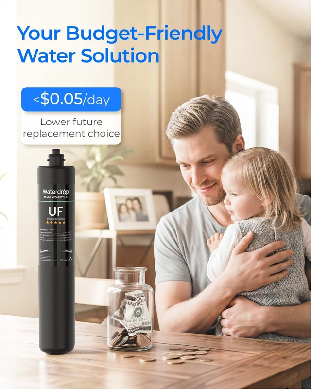 Alt view image 6 of 7 - Waterdrop RF17-UF Water Filter Replacement for 17UA/17UA-UF/17UB/17UB-UF,Reduces Lead, Chlorine, Bad Taste & Odor, 0.01 m Under Sink Water Filter, 3 Years