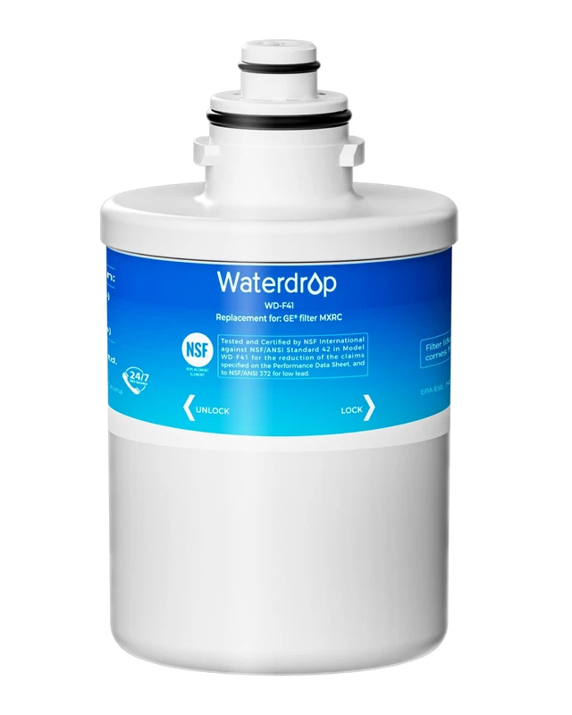 Main image of Waterdrop MXRC Refrigerator Water Filter, 1 Pack,Replacement for GE® MXRC, FXRC, FXRT, HXRC, 9905, 46-9905 & 1E1013 Refrigerator Water Filter