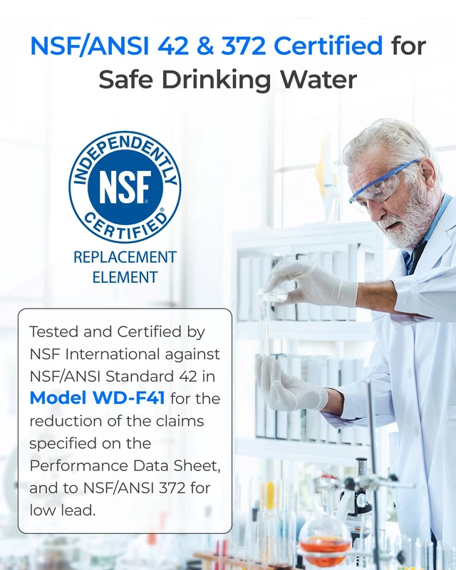 Alt view image 3 of 7 - Waterdrop MXRC Refrigerator Water Filter, 1 Pack,Replacement for GE® MXRC, FXRC, FXRT, HXRC, 9905, 46-9905 & 1E1013 Refrigerator Water Filter