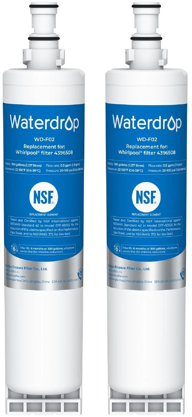 Main image of Waterdrop 4396508 Water Filter Replacement for Everydrop® EDR5RXD1, 2 Pack,Compatible with Whirlpool® WF-NLC240V, 4396510, NLC240V, PNL240V, 4396508p, 4396547, 4392857, LC400V
