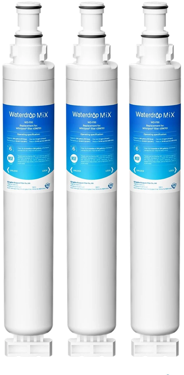 Main image of Waterdrop 4396701/ EDR6D1 Refrigerator Water Filter, 3 Pack