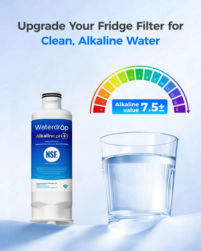 Alt view image 2 of 7 - Waterdrop Alkaline Water Filter Replacement for Samsung® DA97-17376B 4 Pack, Alkaline, Enhances pH, Replacement for Samsung® DA97-17376B, HAF-QIN/EXP, DA97-08006C, RF28R7201SR