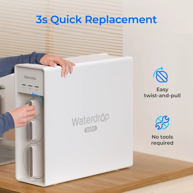 Alt view image 6 of 7 - Waterdrop F1G Filter, 12-Month Lifetime, NO Minerals Added,Replacement for X8 & X8-PRO & X12-WCS & X12-Plus Reverse Osmosis System