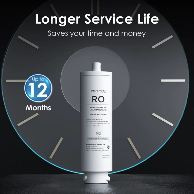 Alt view image 5 of 7 - Waterdrop A1-RO Filter, Replacement for A1 RO System, 12-month Lifetime,Countertop Reverse Osmosis Filter, Enhanced Filtration, Long Filter Lifespan, Easy and Quick Filter Replacement
