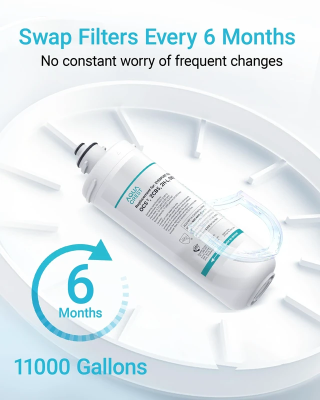 Alt view image 7 of 7 - AQUA CREST OCS2 Under Sink Water Filter, Replacement for Everpure EV9618-02,Compatible with Everpure OCS2, 2CB5, 2H-L, ADC, 2CB-GW, OW2-Plus, EV9618-02, EV9634-26, EV9634-01, EV9617-05, Aquverse A100