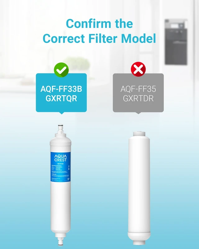 Alt view image 3 of 7 - AQUA CREST GXRTQR Replacement for GE® GXRTQR Inline Water Filter, 3 Pack,Replacement for GE® GXRTQR, GXRTQ, Reduces Chlorine, Fluoride, Limescale and More, for Refrigerator, iceMaker, RVs