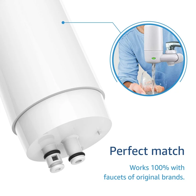 Alt view image 4 of 7 - Waterdrop Faucet Water Filter Replacement for Brita® Faucet Filter, 2 Pack,Compatible with Brita® 36311 On Tap Water Filtration System, FR-200, FF-100 Brita® Filter, 100 Gallons, White, 2 Pack
