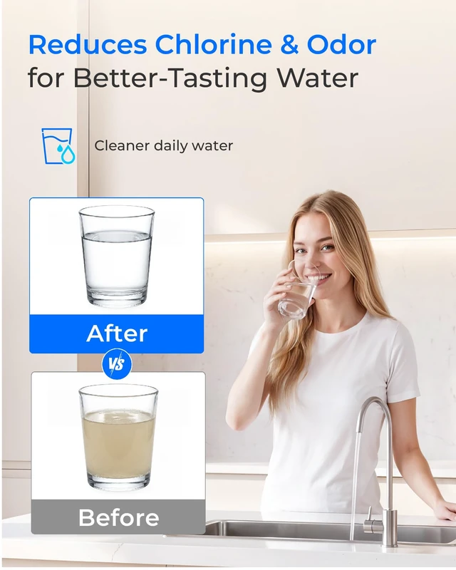 Alt view image 5 of 7 - Waterdrop RC EZ 3 Water Filter Replacement for Culligan® RC-EZ-3, 2 Pack, Compatible with DuPont® Carbon 3000QT Filter, Culligan® US-EZ-3, RC-EZ-1, Brita® USF-201, USF-202, 2K Gallons