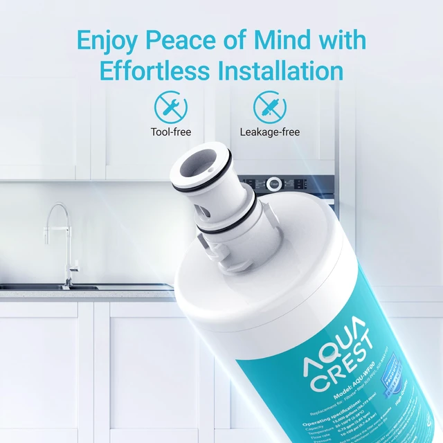 Alt view image 6 of 7 - AQUA CREST 3US-PF01 Water Filter Replacement for Filtrete® 3US-PS01,Compatible with Filtrete® 3US-MAX-F01H, 3US-PF01H, HF20 HF25 HF27, Manitowoc K-00337, K-00338, Delta RP78702, NSF/ANSI 42
