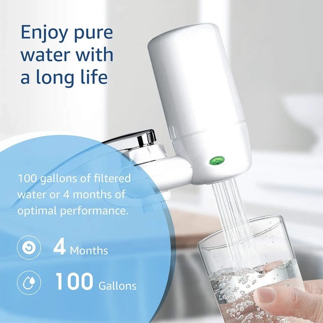 Alt view image 7 of 7 - Waterdrop Faucet Water Filter Replacement for Brita® Faucet Filter, 2 Pack,Compatible with Brita® 36311 On Tap Water Filtration System, FR-200, FF-100 Brita® Filter, 100 Gallons, White, 2 Pack