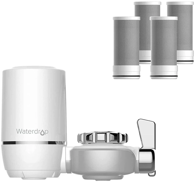 Main image of Waterdrop FC-01 Water Filter for Sink Faucet with 4 Filters, NSF Certified, Reduces Chlorine, Faucet Water Filter, Tap Water Filter for Kitchen Sink, Lead-Free Material, Easy Installation, 1 Year