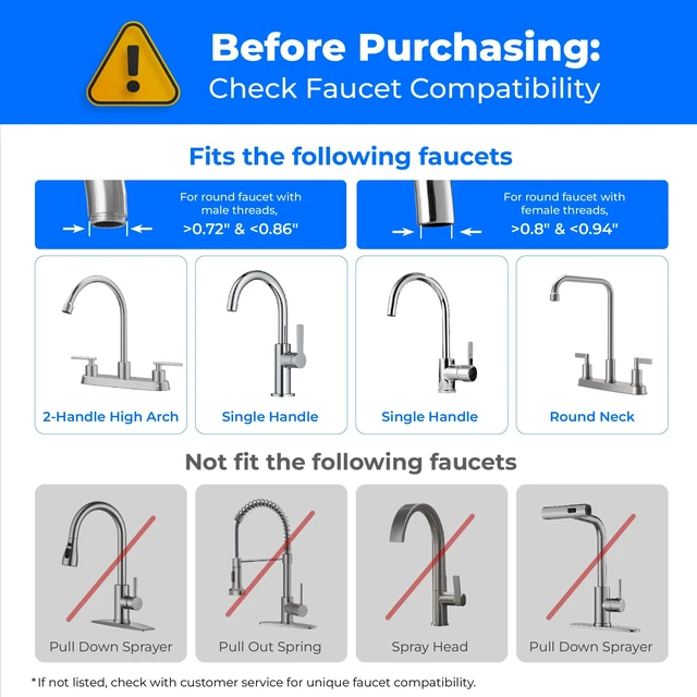Alt view image 2 of 7 - Waterdrop FC-01 Water Filter for Sink Faucet with 4 Filters, NSF Certified, Reduces Chlorine, Faucet Water Filter, Tap Water Filter for Kitchen Sink, Lead-Free Material, Easy Installation, 1 Year