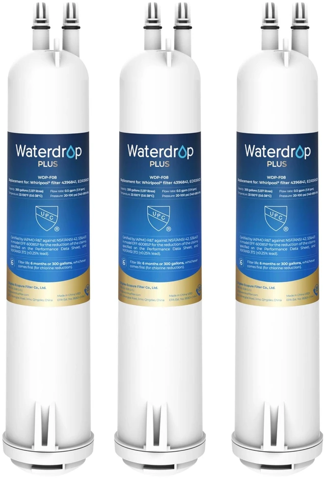 Main image of Waterdrop Plus EDR3RXD1 Replacement for Everydrop® Filter 3, 3 Pack,Replacement for 4396841, 4396710, Kenmore® 46-9083, 46-9030, WDP-F08, NSF/ANSI 401&53 Refrigerator Water Filter