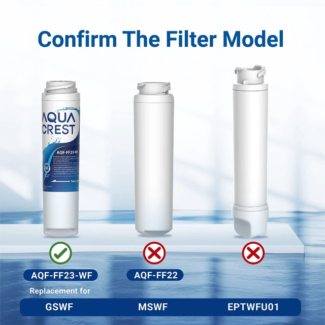 Alt view image 2 of 7 - AQUA CREST GSWF Refrigerator Water Filter, Replacement for GE® GSWF, 3 Pack,Replacement for GE® GSWF Smart Water 238C2334P001, Kenmore® 46-9914, 469914, 9914