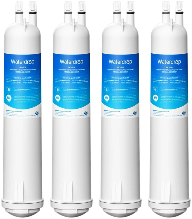 Main image of Waterdrop EDR3RXD1 Replacement for Everydrop® Filter 3, 4 Pack, Replacement for 4396841, 4396710, Kenmore® 46-9083, 46-9030, Refrigerator Water Filter