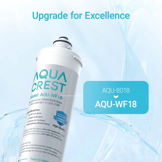 Alt view image 3 of 7 - AQUA CREST H-300 Water Filter Replacement for Pentair® Everpure H-300,Compatible with Everpure H-300, H-300-NXT, 7CB5, EV9270-71, EV9270-72, EV9618-11, EV9855-50, EV9282-01, 24000 Gallons, 2 Pack