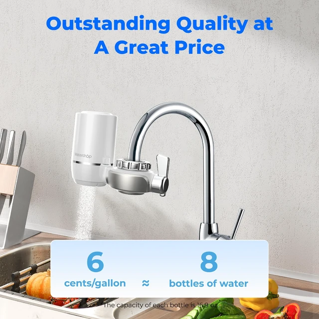 Alt view image 6 of 7 - Waterdrop FC-01 Water Filter for Sink Faucet with 4 Filters, NSF Certified, Reduces Chlorine, Faucet Water Filter, Tap Water Filter for Kitchen Sink, Lead-Free Material, Easy Installation, 1 Year