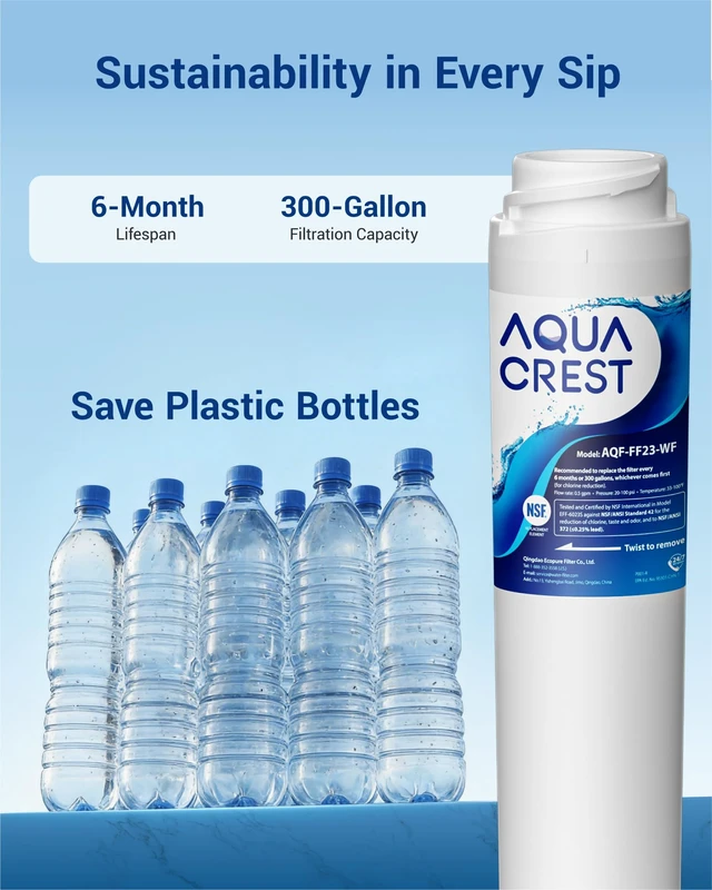 Alt view image 7 of 7 - AQUA CREST GSWF Refrigerator Water Filter, Replacement for GE® GSWF, 3 Pack,Replacement for GE® GSWF Smart Water 238C2334P001, Kenmore® 46-9914, 469914, 9914